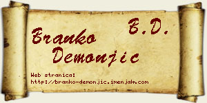 Branko Demonjić vizit kartica